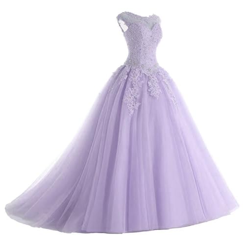 Women's Applique Prom Dress Long Princess Beaded 16 Quinceanera Dresses Tulle Ball Gowns Beaded Belt Wedding Dress4