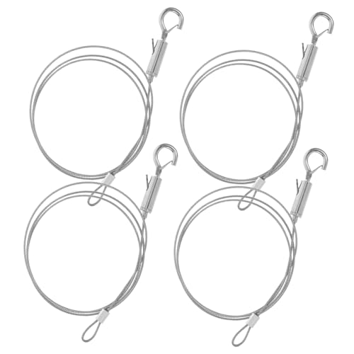 SAFIGLE 4 piezas Kit Cable de Acero Resistente para Colgar Cuadros con Ganchos Ajustables para Fotos Espejos y Arte el Hogar y Galerías Alambre de Suspensión Seguro y Versátil