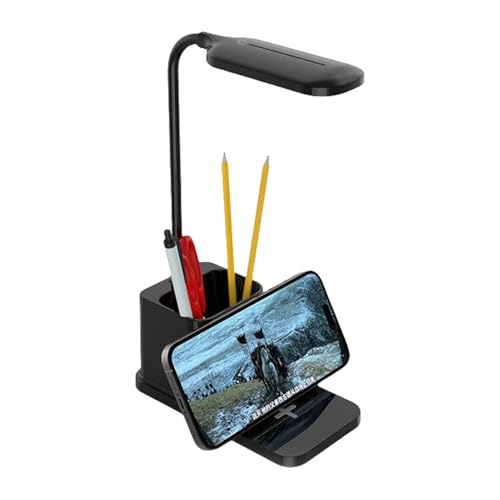 Lampada da scrivania - Lampada da tavolo | Luce alla scrivania a LED | Caricatore wireless Studio comodo per gli occhi/luminosità regolabile luminosità regolabile lampade da studio portatile luci di m