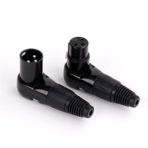 Conector XLR multidireccional de metal en ángulo recto para enchufe de audio 4