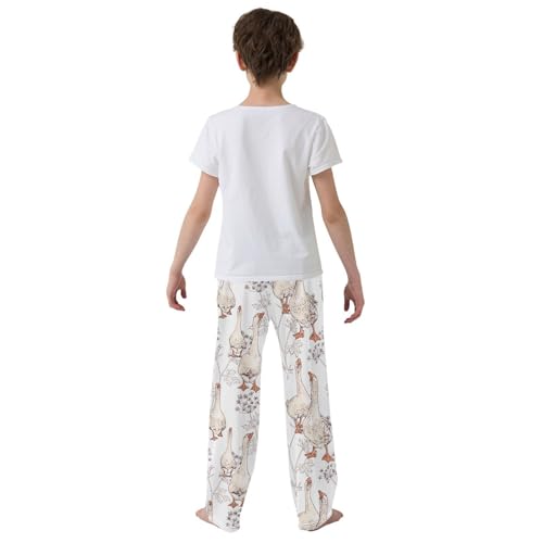 Goose Dandelion Boys Long Pants Soft Trousers Elastic Waist Kids Lounge Bottoms with Pockets S-XL3