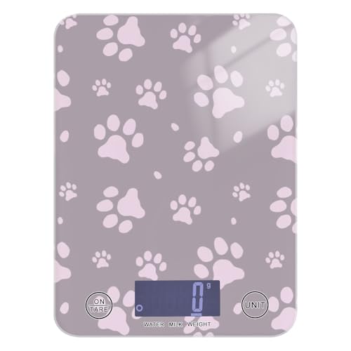 Food Scale Kitchen Scale Food Scales Digital Weight Grams and Ounces Small Electronic Food Scale for Baking Cooking Paw Footprint Dark Purple