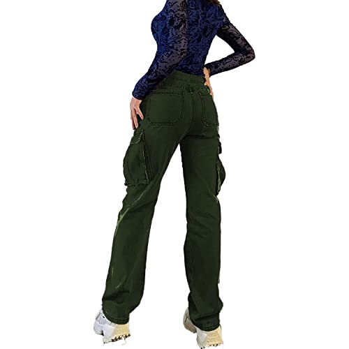 High Rise Boyfriend Jeans for Women Y2K Baggy Straight Wide Leg Cargo Jeans Denim Pants Streetwear with Pockets2