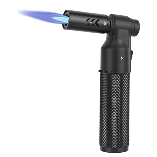 Soplete, encendedor de cocina profesional con llama ajustable y bloqueo de seguridad, mini linterna recargable para cocinar, barbacoa, hornear, bricolaje y soldadura