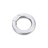HooAMI Silver Tone Stainless Steel Spring Loaded Gate Locking Hook Chain Carabiner 0.57