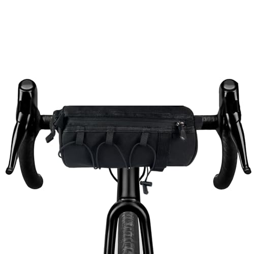 TERRARIDE Borsa da bicicletta Impermeabile, Borsa Bici da Manubrio, Borsello Anteriore per MTB Bicicletta, Grande Capacità 2,4L, con Corda Elastica, Installazione Facile, Accessori Bici
