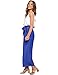 FANCYINN Womens 2 Piece Crop Pants Set V Neck Tank Wide Strap Tops High Waisted Cropped Paper Bag Pants with Belt Royal Blue Pants & White Top XS