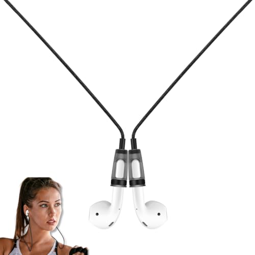 Image of CRYSENDO Braided Anti-Loss Magnetic Neck Strap for Wireless Earbuds | Silicone Connectors secure Magnetic Lock | Lightweight, Tangle-Free, for Sports & Daily Use (Compatible with AirPods 1 /2 /3 /Pro)