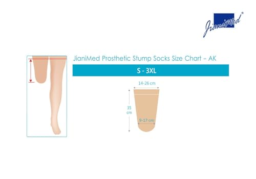 Image of Prosthetic Stump Socks - BK, 1 PLY, Light Compression, Moisture Control, Sensitive Skin, Amputee Socks, Daily use, Breathable, Taiwan Excellence, 4 PCS