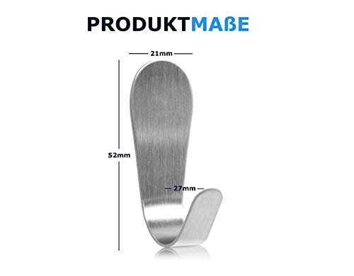 Perfectosan® Zelfklevende handdoekhaken van hoogwaardig roestvrij staal, 4 stuks, 100% roestvrij, praktische houder voor… - Image 5