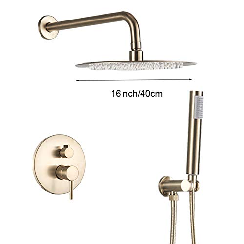 Ensemble de douche or brossé mural à 2 fonctions pour salle de bain