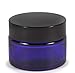 Vivaplex, 12, Cobalt Blue, 1 oz, Round Glass Jars, with Inner Liners and black Lids
