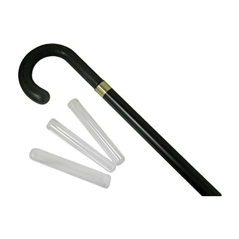 Crook Handle Black Aluminum Brandy Smuggler Flask Walking Cane Cover
