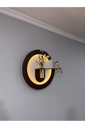 Étagère murale LED 50 cm anthracite et noyer SODEF - 5