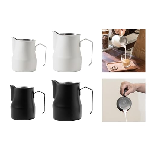Image of Enakshi Milk Frothing Pitcher Barista Tool Espresso Steaming Pitcher for Kitchen Bar White 350ml|Home & Garden