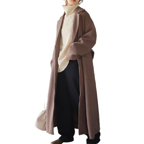 [Hug.U] チェスターコート コート ロング コート レディース チェスター アウター ジャケット ロング丈 ゆったり きれいめ 黒 ベージュ グレー 冬 秋[モカ]のサムネイル