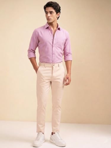 Image of Cozytton Men's Pure Cotton Solid Stylish Casual & Formal Wear Shirt | Stylish Regular Fit Full Sleeve Comfortable Office Party Trendy Shirt - Multi Color