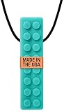 ARK Brick Stick, Chew Necklaces for Sensory Kids and Adults, Oral and Hand Fidget for Autism, ADHD, SPD, Anxiety, Medical-Grade 2-Textured Chew Necklace, XT, Medium Firm, Teal