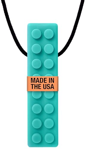 ARK Brick Stick, Chew Necklaces for Sensory Kids and Adults, Oral and Hand Fidget for Autism, ADHD, SPD, Anxiety, Medical-Grade 2-Textured Chew Necklace, XXT, Medium Firm, Teal