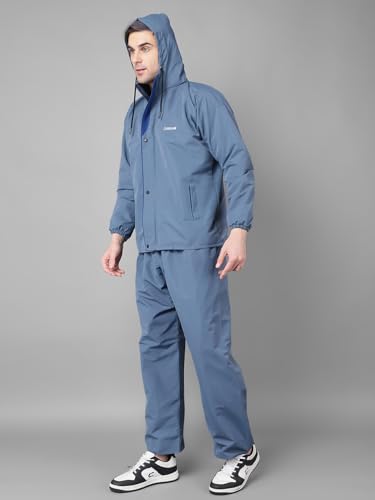 Image of Dollar Rainguard Men's PVC Full Sleeve Solid Reversible Sporty Raincoat Set With Adjustable Hood and Pocket