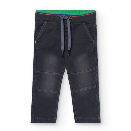 Pantalón denim de bebé niño boboli de algodón premium y acabado lavado