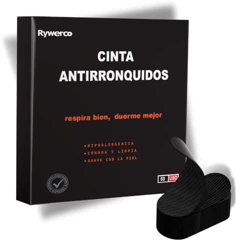 RYWERCO® 50 Piezas Mouth Tape For Sleeping | Cinta Bucal Para Dormir | Tiras Bucales Para Dormir | Esparadrapo Para Dormir | Ronquidos Soluciones Para Como Dejar De Roncar.