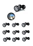 TOGU TG3016YG-BC UL Listed Solid Brass HD Glass Lens 220-degree Door Viewer Peephole with Heavy Duty Privacy Cover for 1-3/8' to 2-1/6' Doors, Matt Black Finish, 10Pack