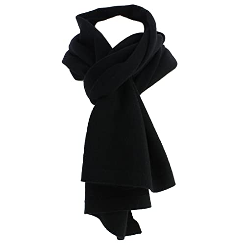 Écharpe en laine noire homme Queensland avec tissage uni italien