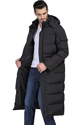 Image of chouyatou Men's Classic Windproof Removable Hooded Long Winter Puffer Down Coat