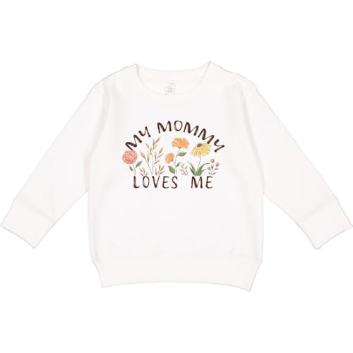 inktastic My Mommy Loves Me Toddler Sweatshirt 4T White 4448a