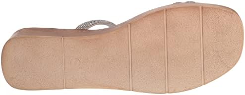 Bella Vita Made in Italy Women's Ona-Italy Sparkle Slide Flat Sandal, Silver Metallic, 8 X-Wide | Image 3