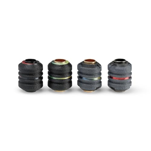 Dynamic EDC Beads - Low-Profile-Double-Double Pack-Carbon Fiber-Infused Large-Hole Lanyard Beads for 550 Paracord/EDC Gear- Made in USA by Dynamic Arts and Crafts-4pc Set