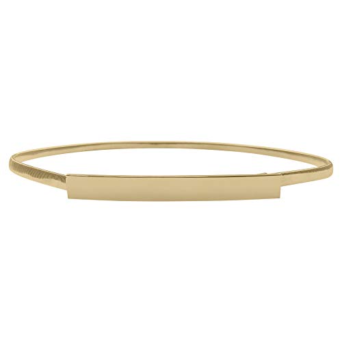 Live It Style It Chaîne de taille élastique en métal en forme de feuille pour femme Doré/argenté - Or - Taille Unique Cover