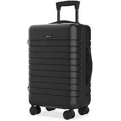 Maletas Rigidas Baratas Para Moto NUMADA - Maleta de Viaje Cabina ABS Upfly T20 (56x37x22cm) con Cierre TSA y 4 Ruedas Dobles. Maleta de Mano Rígida con Múltiples Compartimentos Interiores | Ligeras | Resistentes | Negro