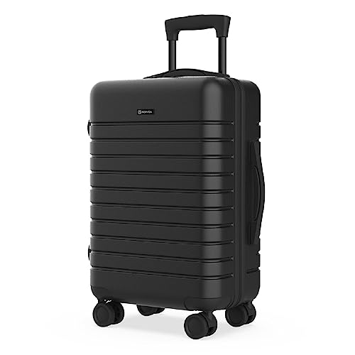 NUMADA - Maleta de Viaje Cabina ABS Upfly T20 (56x37x22cm) con Cierre TSA y 4 Ruedas Dobles. Maleta de Mano Rígida con Múltiples Compartimentos Interiores | Ligeras | Resistentes | Negro