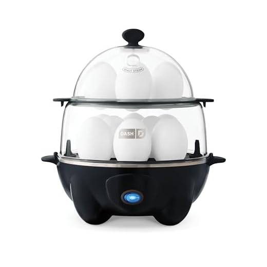 DASH Deluxe Rapid Egg Cooker Electric for Hard Boiled, Poached, Scrambled, Omelets, Steamed Vegetables, Seafood, Dumplings & More, 12 Capacity, with Auto Shut Off Feature, Black
