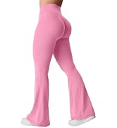 YEOREO Women's Kalie Flare Scrunch V Cross Waist Yoga Leggings