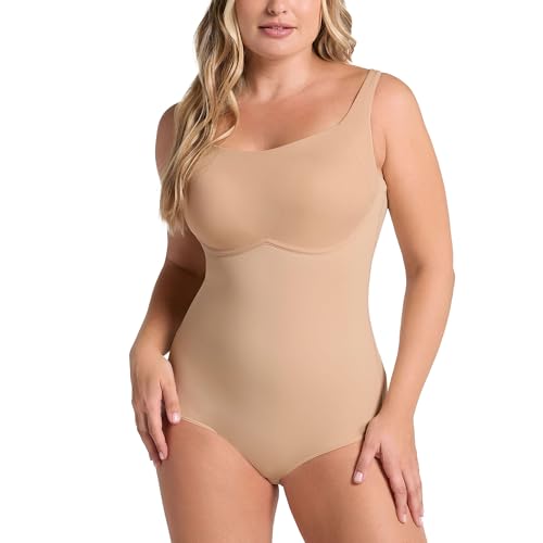 Leonisa Shapewear for Women Core Boldly Scoop Back Wireless Classic Sculpting Bodysuits for Women Tummy Control