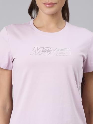 Image of XTEP Comprehensive Training Series Graphic Pattern, Crew Neck, Short Sleeve Slim Fit Training T-Shirt for Women