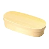 レンジ対応曲げわっぱお弁当箱 スリム小判 550cc 間仕切り付き