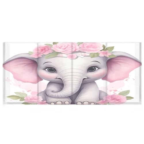 J JOYSAY Cute Elephant Baby Pen Holder for Desk 4 Compartments Clear Acrylic Pencil Pen Holder Cup Stationery Organizer Pen Cups for Home Supplies - Image 3