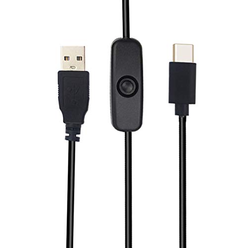PZV USB-zu-Typ-C-Netzteil-Ladekabel für Raspberry Pi 4 Modell B mit Ein-/Aus-Schalter Cover