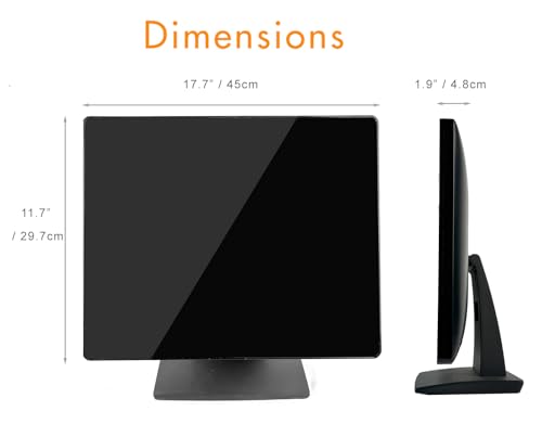 Image of 19 Inch 16:10 Touchscreen POS Monitor, LED Backlit 10 Points Multi-Touch HDMI VGA, 1440 x 900, True Flat Seamless Water & Dust Proof Front Screen, for Office, Retail, Restaurant, Bar, Gym, Warehouse