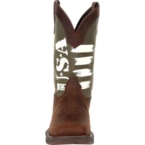 Durango Army Green USA Print Western Boot3