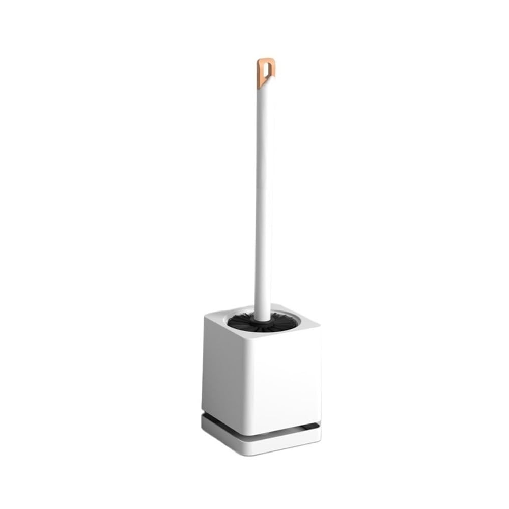 Toilet Brush Toilet Brush Household Bathroom Free Punch Wall Hanging Long Handle Cleaning(White)