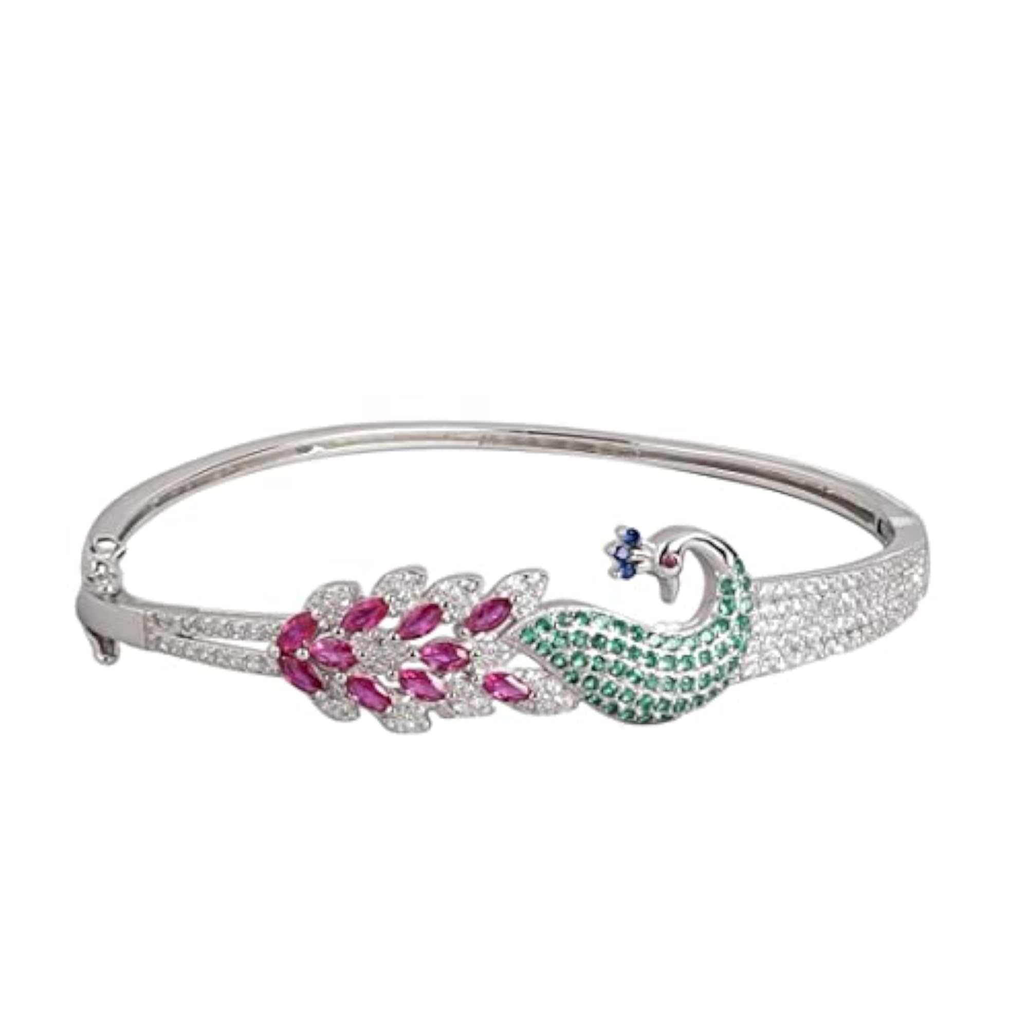 Women's 925 Sterling Silver Solitaire Rhodium Plated Bracelet