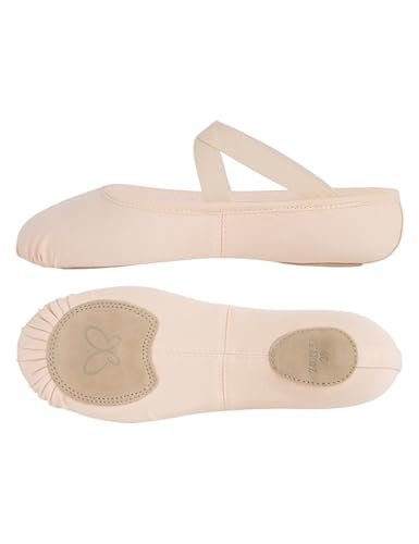 Dance Shoes for Girls Stretch Canvas Split Sole for Women Ballet Flats Soft Sole Light Pink