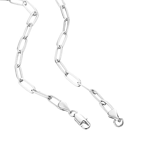 Pavoi 20D-N03-PAPER Rhodium Plated Paperclip Chain Necklace | Adjustable Necklaces For Women  thumb #2