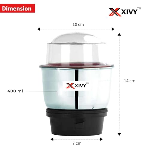 Image of XIVY Mixer Grinder Chutney Jar Suitable for All mixer Grinder | SS (Combo 400+180 ML)