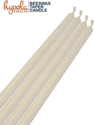 10" Beeswax Taper Candles 12 Pack - Handmade, All Natural, 100% Pure Unscented Bee Wax Candle - Tall, Decorative, White - 10 Hour Burn Time #TOP5